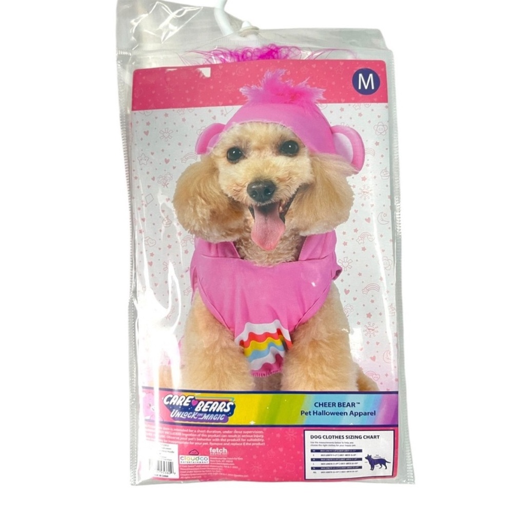 Pet Costume Care Bear Cheer Bear Pink Dog Costume Halloween NWT - Picture 2 of 4